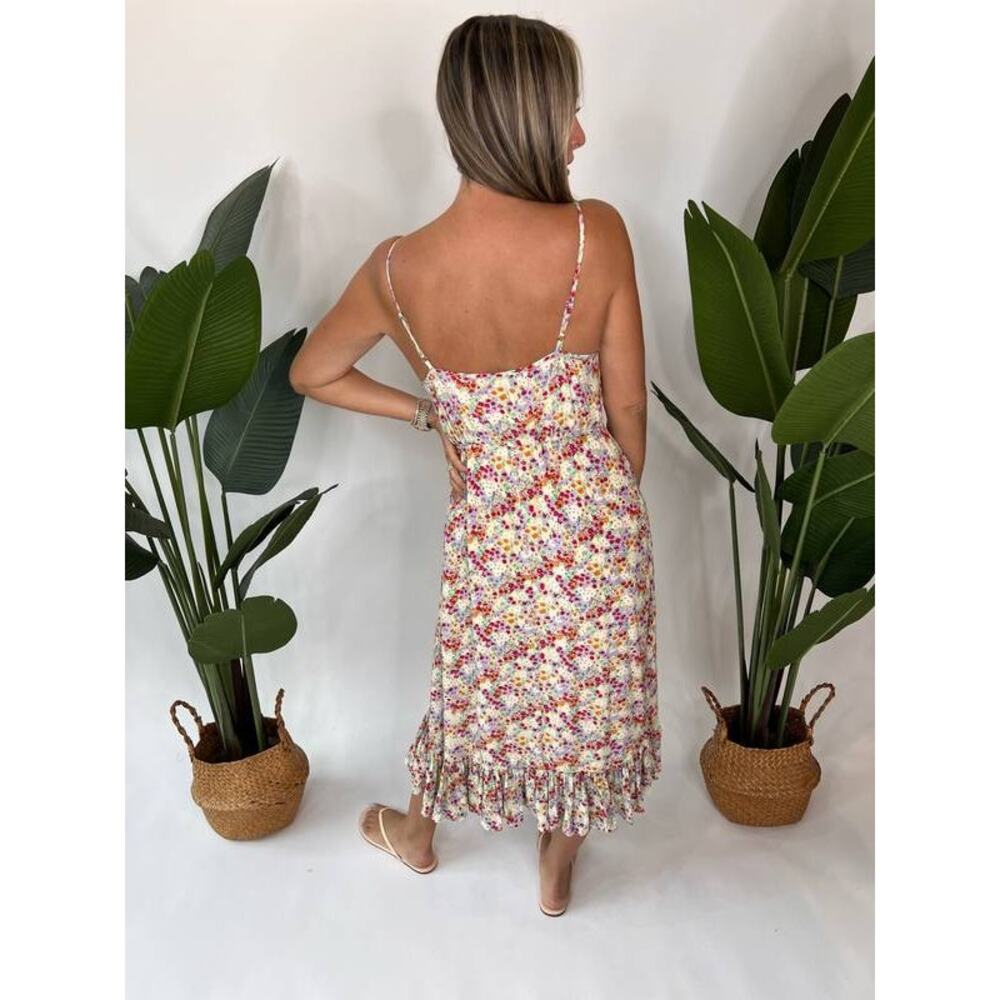 Rails Frida Floral Midi Sun Dress Fleur S NWT Resort Wear Festival Coastal - Picture 4 of 9